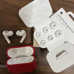 Apple AirPods Pro 2 like new with Vibrant Red Case